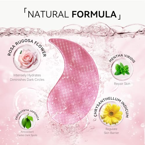 BREYLEE Flamingo Pink Eye Mask–60 Pcs-Puffy Eyes and Dark - Product Imagery