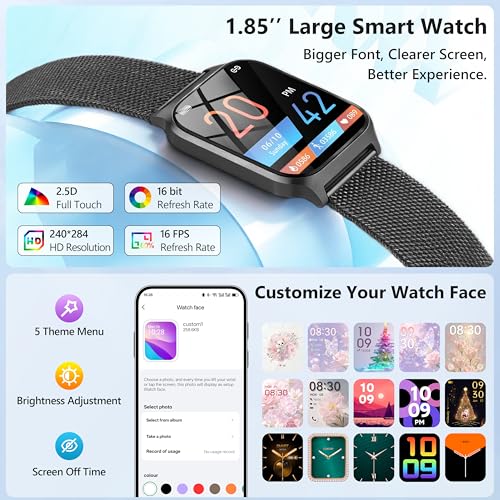 Smart Watch Women Men, 1.85" Lightweight Fitness Tracker - Product Imagery