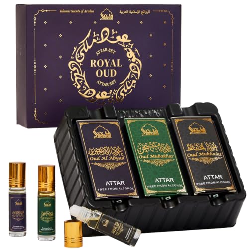 Dukhni Royal Oud Attar Oil Set Pure original Oudh oil, Islamic - Product Imagery