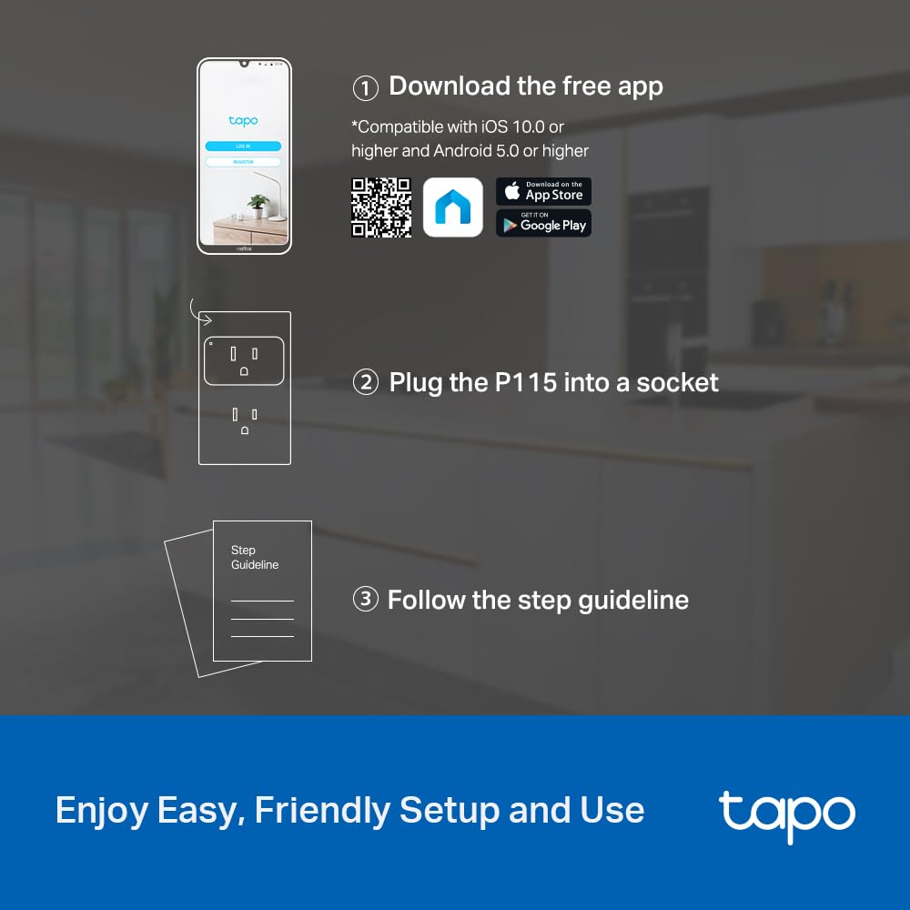 Tapo Smart Plug Wi-Fi, Energy Monitoring, P115 , 15A - Tapo Official Product View 9