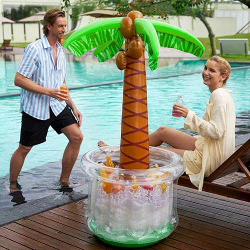 JOYIN 60" Inflatable Palm Tree Cooler, Beach Theme Decor, Pool - Product Imagery