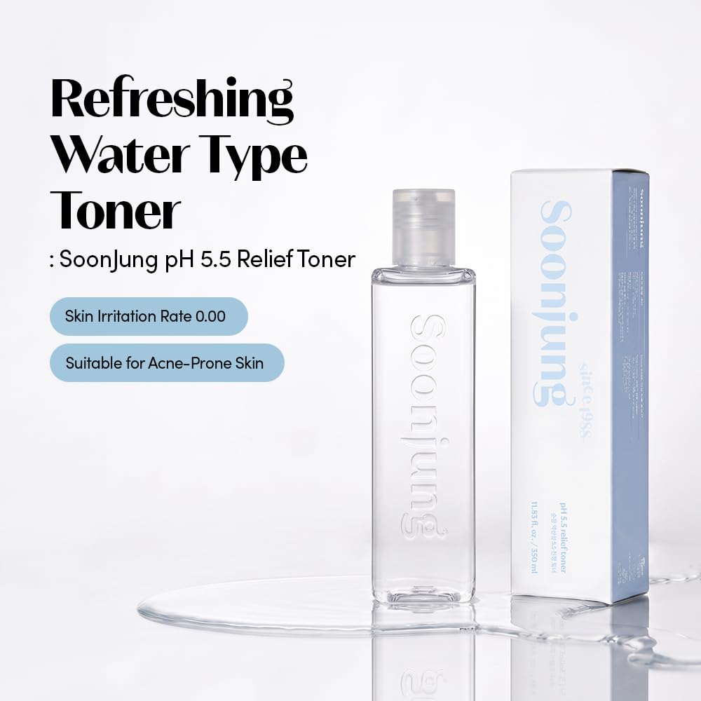 ETUDE SoonJung pH 5.5 Relief Korean Toner for Sensitive Skin, - ETUDE