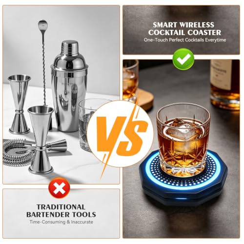 Smart Cocktail Maker Coaster,LED Guided Cocktail Making for - Product Imagery