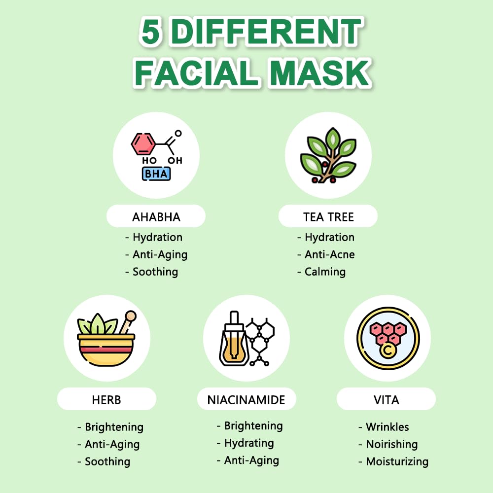 NACIFIC Face Masks Skincare Korean – Premium 10-Sheet Variety - KOSBEAUTY