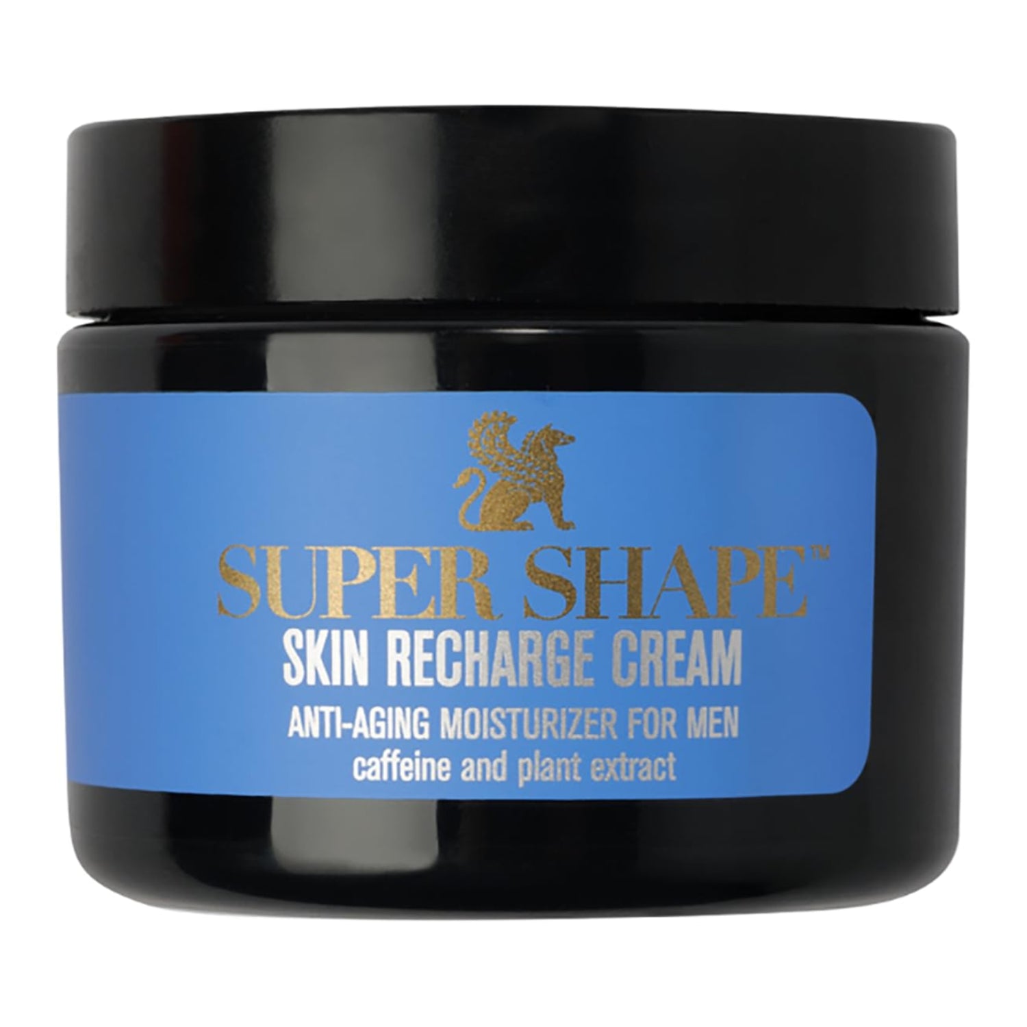 Baxter of California Super Shape Skin Recharge Cream for Men in a jar with white and blue packaging.