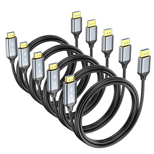 DisplayPort to HDMI Cable 6ft 5 Pack Uni Directional DP to - Ureegle Official Imagery - 1