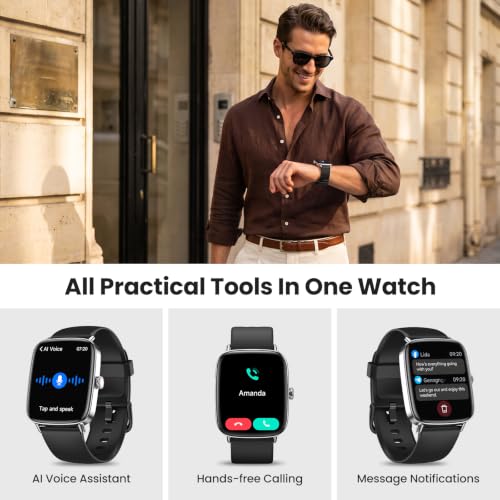 Smart Watch for Women Men, 2 Bands Health&Fitness Watch for - Product Imagery