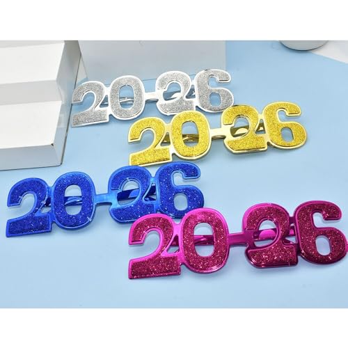 SWYOUN 2026 Plastic Glasses Happy New Year's Eve Glasses - Product Imagery