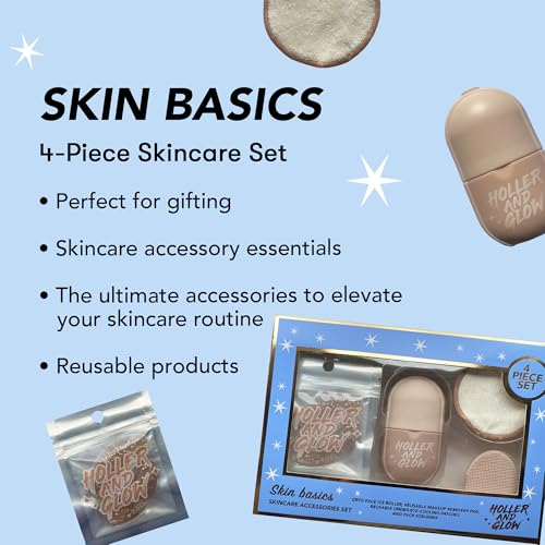Skin Basics Skincare Set - Ice Roller, Mask, Face Scrubber - Product Imagery