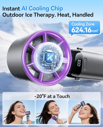 Handheld Portable Turbo Fan with Ice Cooler, Powerful 21000 RPM, - Product Imagery