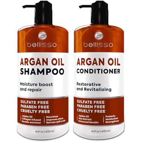 Moroccan Argan Oil Shampoo and Conditioner Set - BELLISSO Official Imagery - 1