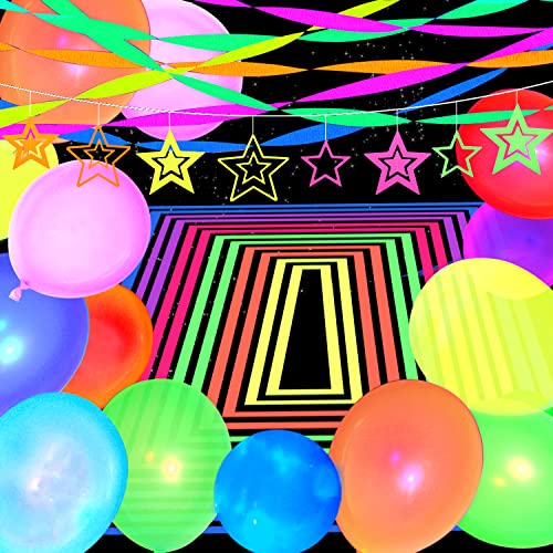 110 Pack Colored UV Neon Glow Balloons Neon Glow Party - Product Imagery