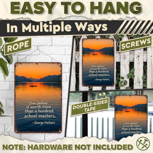 8x12 Inch Aluminum Metal Sign, Fathers Day Gift Wall Decor, - Product Imagery