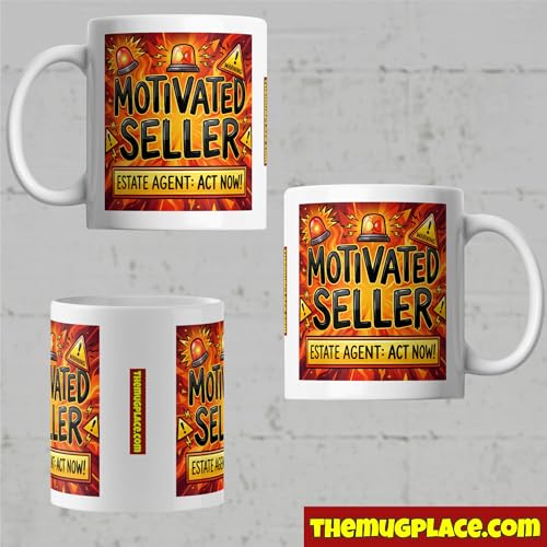 Real Estate Agent Coffee Mug - "Motivated Seller! Act Now!" - - Product Imagery