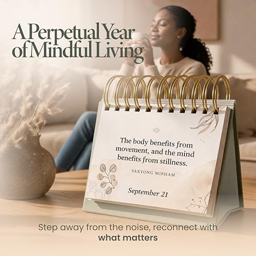Mindfulness Perpetual Flip Calendar with 366 Daily Affirmations - Product Imagery