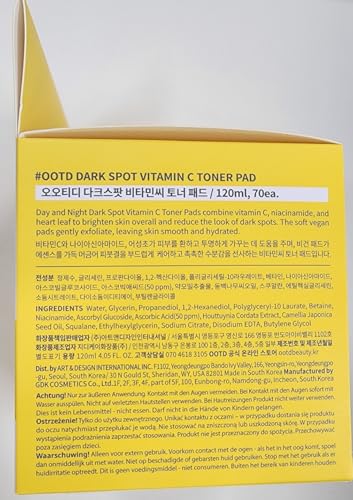 #OOTD Vitamin C Toner Pads with Niacinamide,70 Pads | Korean - Product Imagery