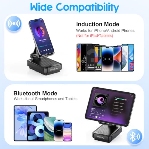Gifts for Men Women-TechGlow Wireless Induction Speaker with - Product Imagery