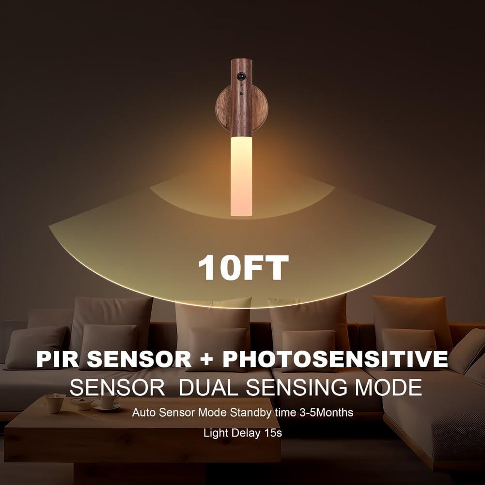 LANDGOO Wooden Motion Sensor Multicolor Night Lights - LANDGOO Official Imagery - 3
