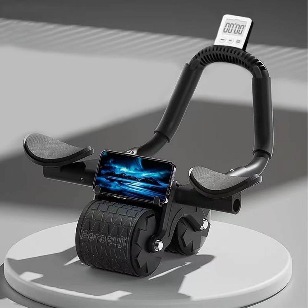 Ab Roller Wheel with Elbow Support Auto Rebound Abdominal - Bersauji Official Imagery - 2