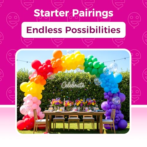 Assorted Latex Rainbow Balloons 100 Pack 12 inch - Product Imagery