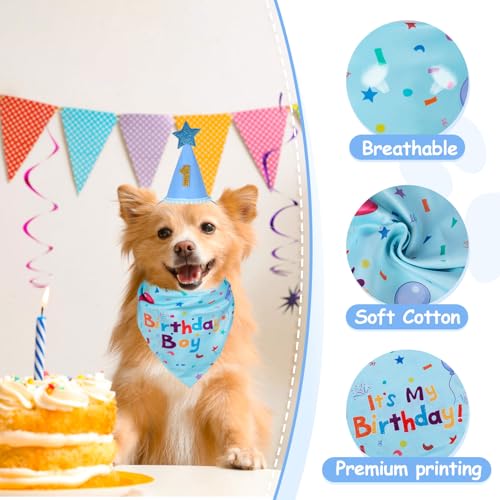 Dog Birthday Bandana Set, Dog Birthday Party Supplies,Dog - Product Imagery