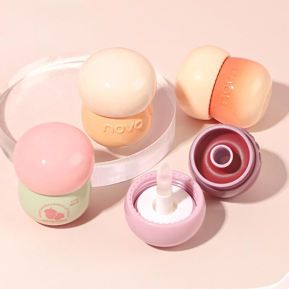 Lovelycat Pudding Glow Lip Balm – Glossy Tinted 4PC Set