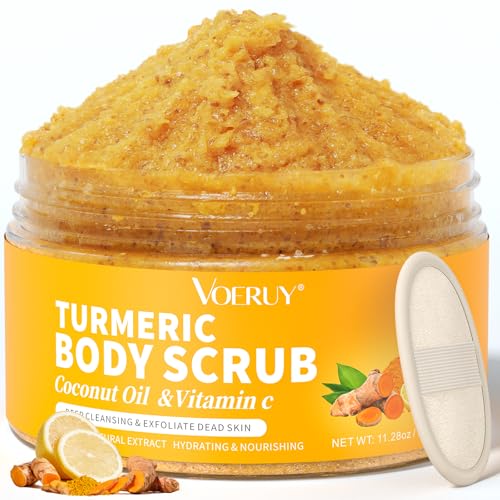 VOERUY Body Scrub, Turmeric Exfoliating Body Scrub, with Coconut Oil & Vitamin - VOERUY Official Product View 1