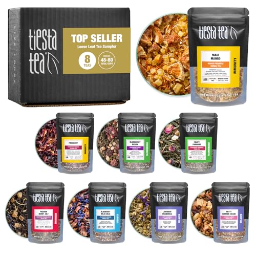 Tiesta Tea - Top 8 Favorites Sampler Set, Loose Leaf, Up to 80 - Product Imagery