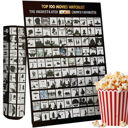 Scratch Off Movie Poster 100 Films IMDB Bucket List Challenge - Product Imagery