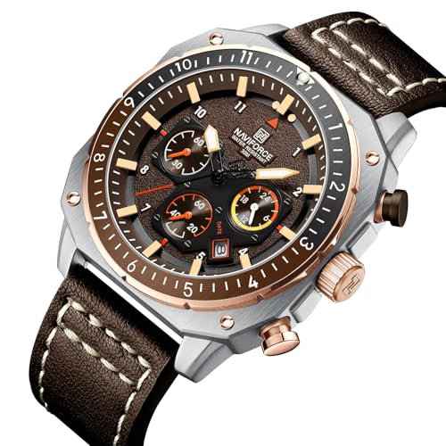 NAVIFORCE Men's Fashion Sport Watches Military Square Big Face - Product Imagery