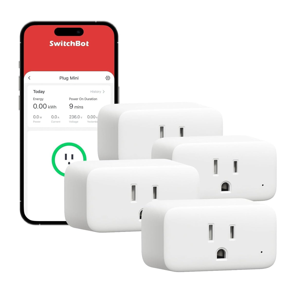 SwitchBot Smart Plug Mini 15A Energy Monitoring WiFi - SwitchBot Official Imagery - 2