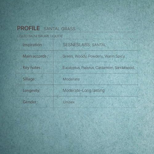 sesneslabs Santal Grass Roll-On Perfume Oil, Sandalwood, - Product Imagery