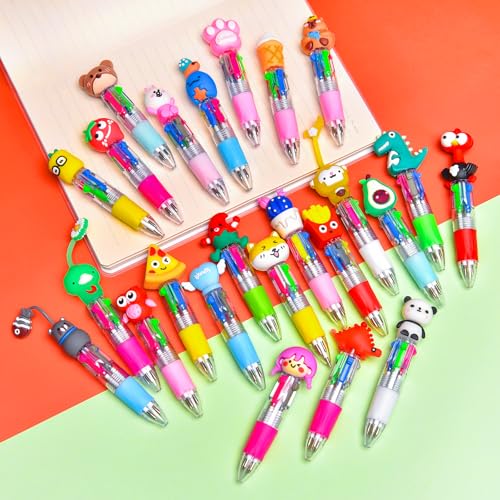 24Pcs Mini Multicolor Pens in One 4-in-1, Cute Pens Bulk for - Product Imagery