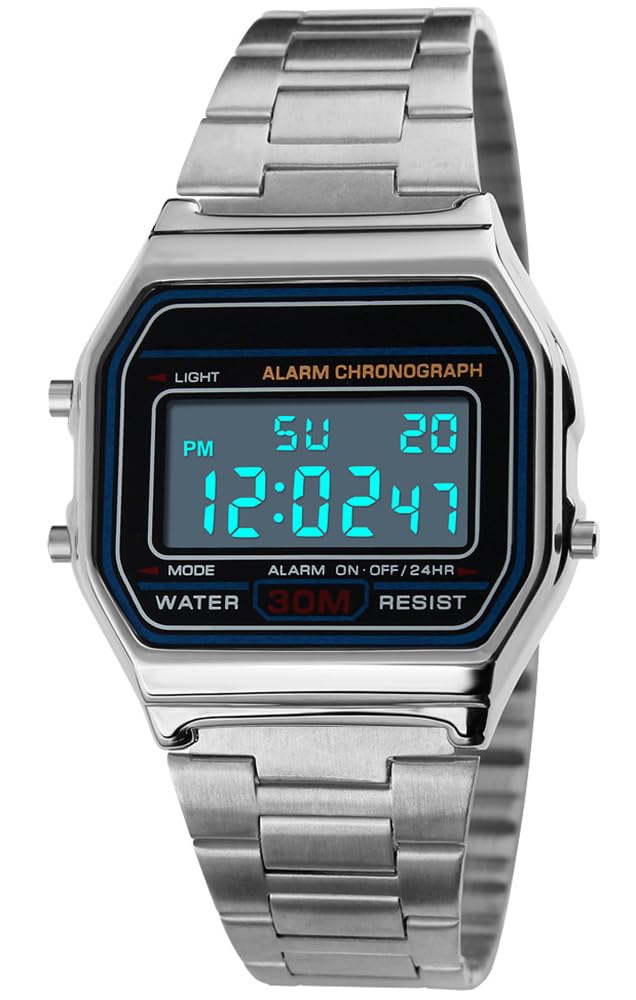 PASOY Men's Digital Gold Stainless Steel Watch - View 9