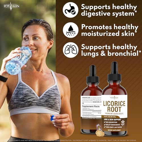 NEW AGE Licorice Root Tincture - Digestive, Lung & Skin Support - Product Imagery