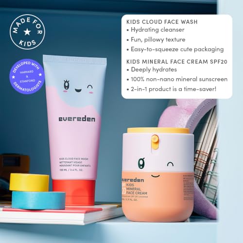 Evereden Kids Face Wash & SPF 20 Cream, Dermatologist-Tested, - Product Imagery