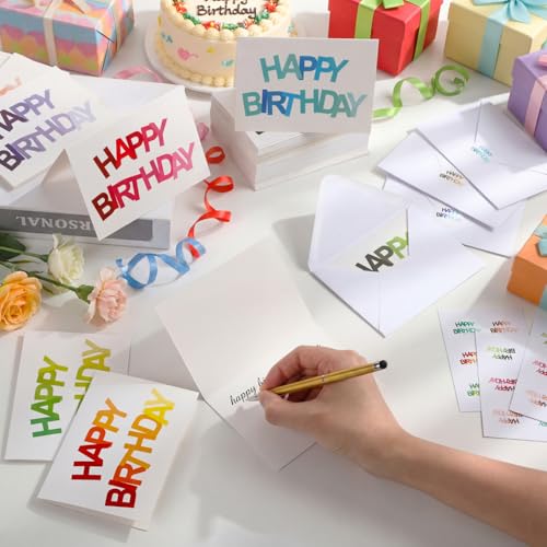Gueevin 200 Pcs Happy Birthday Cards Bulk with Envelopes & - Product Imagery