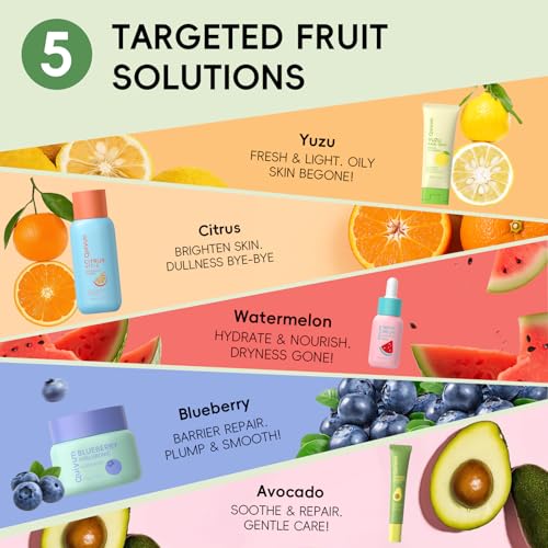 Fruit Skincare Set for Teen Girl, 5 Daily Routine Beauty Skin - Product Imagery