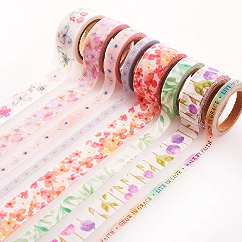 Christian Art Gifts Blossoms of Blessings Washi Tape Set, - Product Imagery