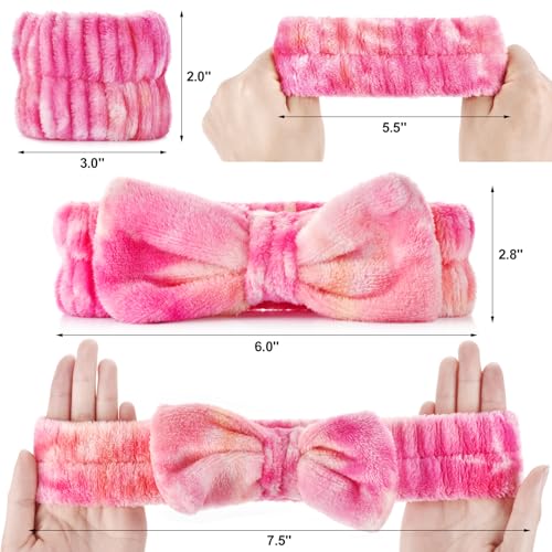 Wteehn 6pcs Headband and Wristband for Face Washing, Makeup Spa - Product Imagery