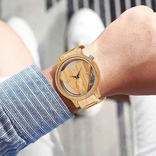 Tiong Brand Wooden Watches Mens with Handmade Colorful Bamboo - Product Imagery