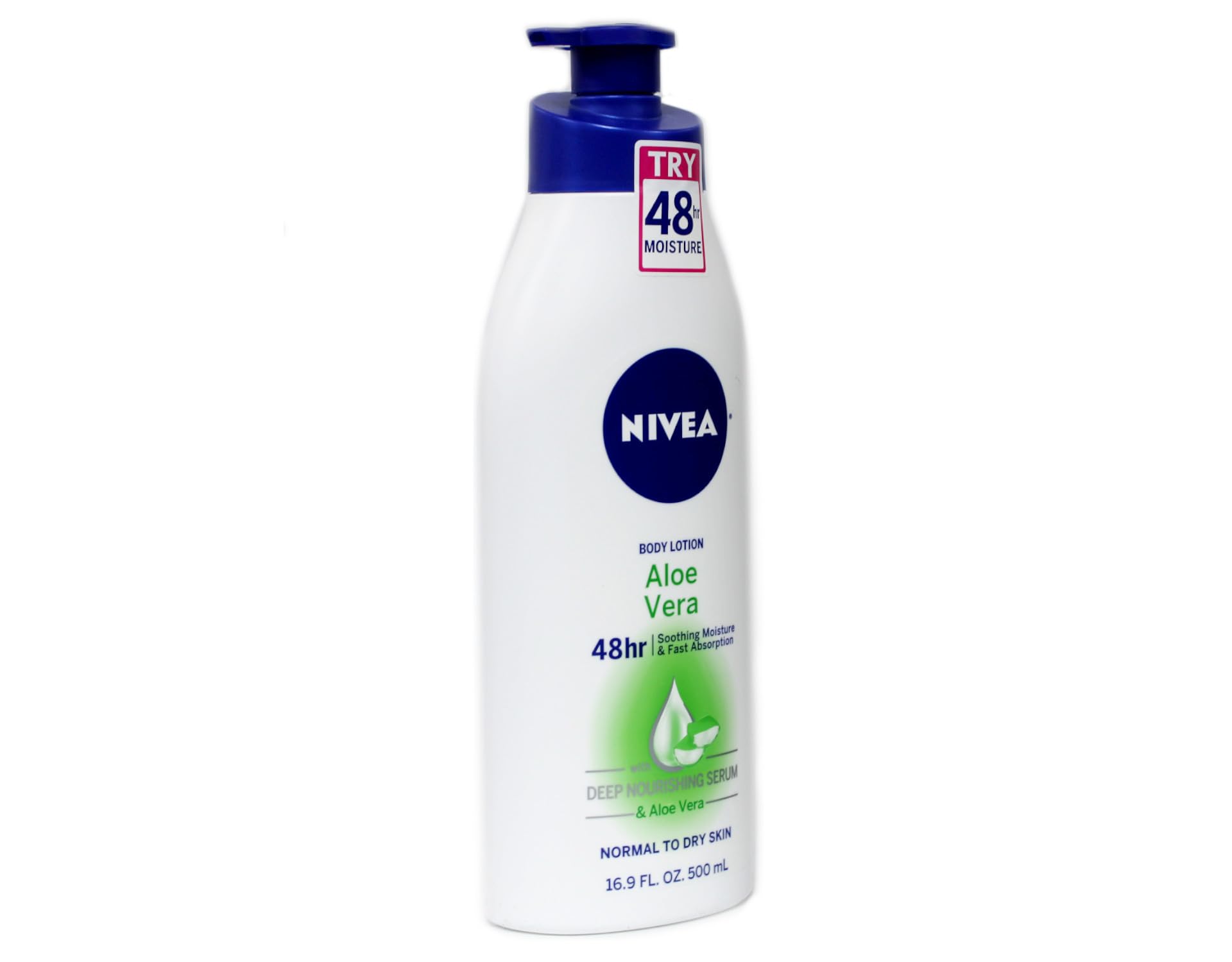 NIVEA Lotion Aloe Vera 48 Hour Pump, 16.9 Ounce