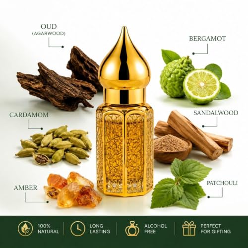 Solavea Green Oud Attar Perfume Oil for Men & Women | Premium - Product Imagery