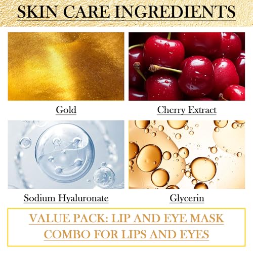 30PCS Lip Mask & Under Eye Patches Skincare Set,Moisturizing - Product Imagery
