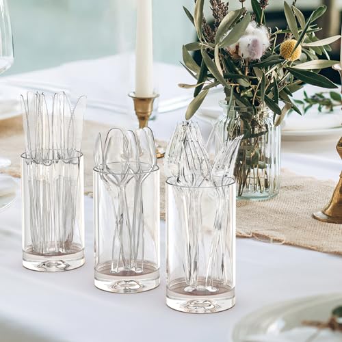 Dealusy 360 Count Extra Heavy Duty Clear Plastic Silverware - Product Imagery