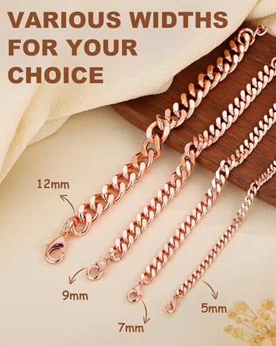 Copper Bracelet for Men & Women, 99.9% Pure Copper Cuban Link - Product Imagery