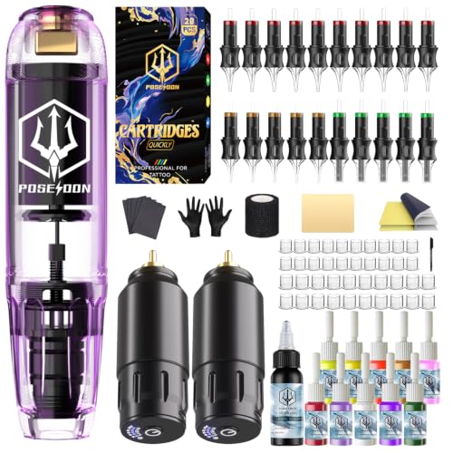 POSEIDON Wireless Tattoo Gun Kit with 2 Batteries for - POSEIDON Official Imagery - 1