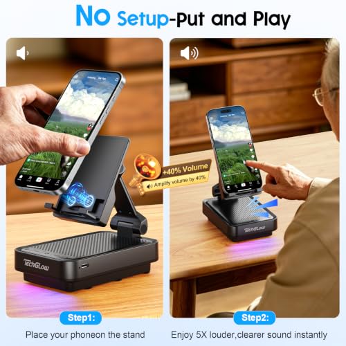 Gifts for Men Women-TechGlow Wireless Induction Speaker with - Product Imagery