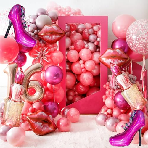 Lip balloon lipstick foil Lady high heels decoration,Valentine's - Product Imagery