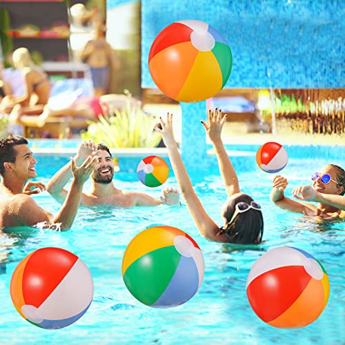 SCIONE Beach Balls Bulk 12 Pack - 9" Inflatable Swimming Pool - Product Imagery